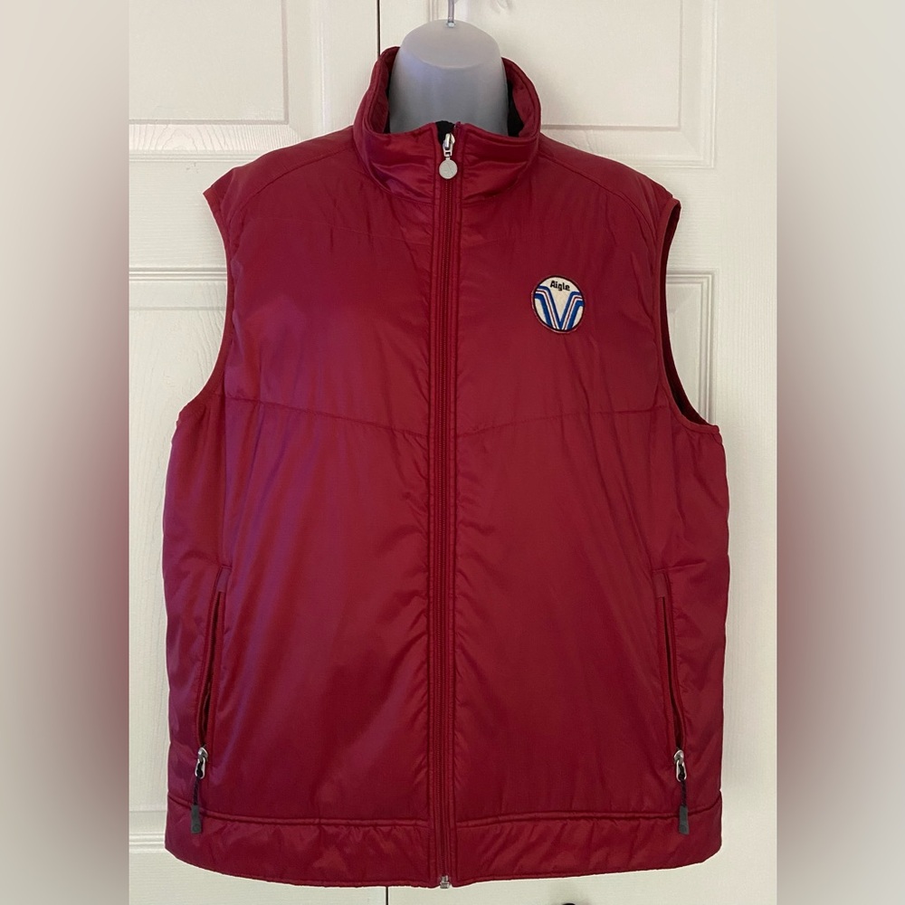 Aigle Men’s Vest Thermolite Puffer Vest Burgundy Red Maroon Large